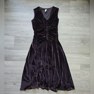 Y2k Whimsigoth Elegant Velvet Sleeveless Dress in Rich Brown